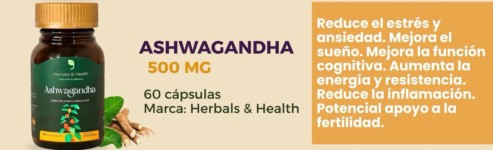 Ashwagandha 600 mg - 60 Cápsulas