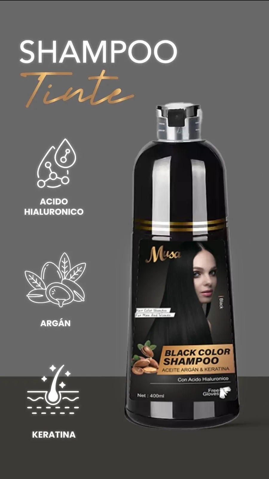 Shampoo Anti Canas - Frasco 400 ml